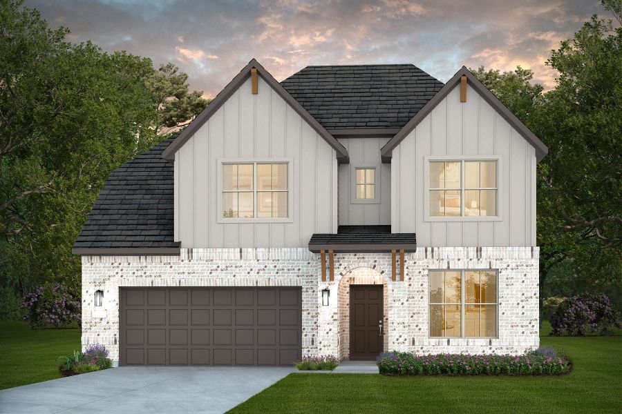 Representative exterior photo of a completed home built from the Wheeler by Pulte Homes in Legacy at Lake Dunlap, New Braunfels, TX (Image 10). Representative exterior photo of a completed home built from the Wheeler by Pulte Homes in Legacy at Lake Dunlap, New Braunfels, TX (Image 10).