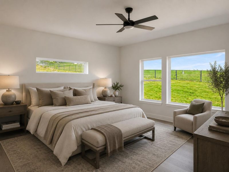 Virtually Staged Primary Bedroom