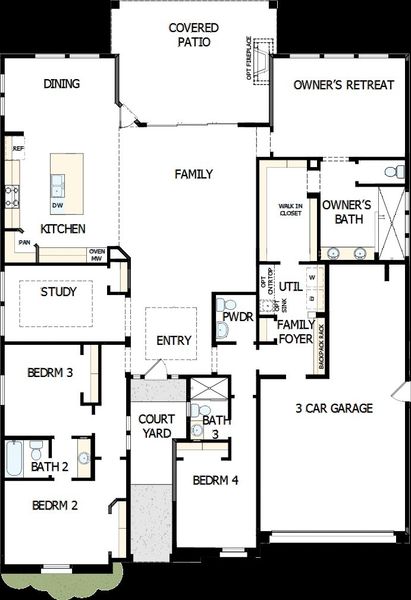 2D floor plan layout of this home in Canyon Views – 70’ Sunrise Series, Litchfield Park, AZ (Image 5).