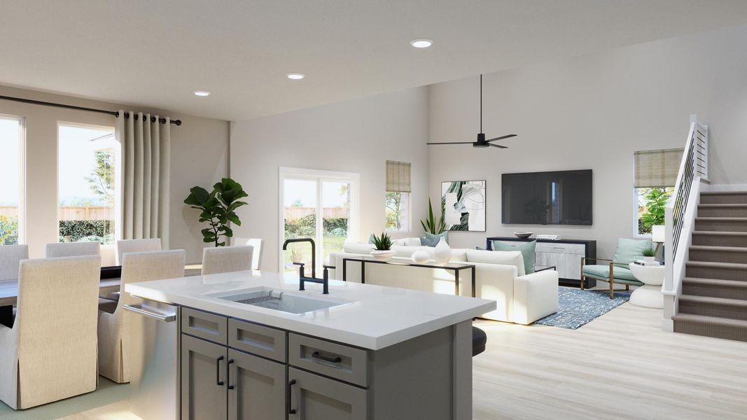 Representative furnished interior of a home built from the Kodee by Risewell Homes in Freedom at Anthem, Kyle (Image 8).