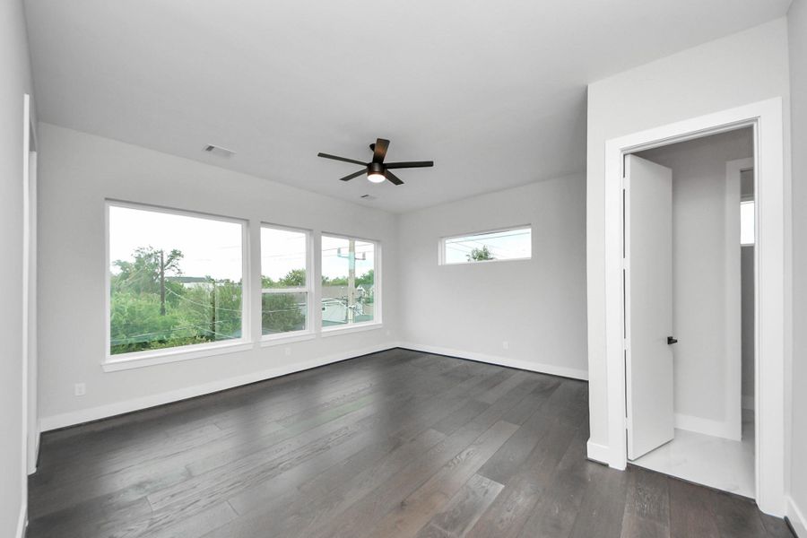Primary bedroom retreat with spacious layout