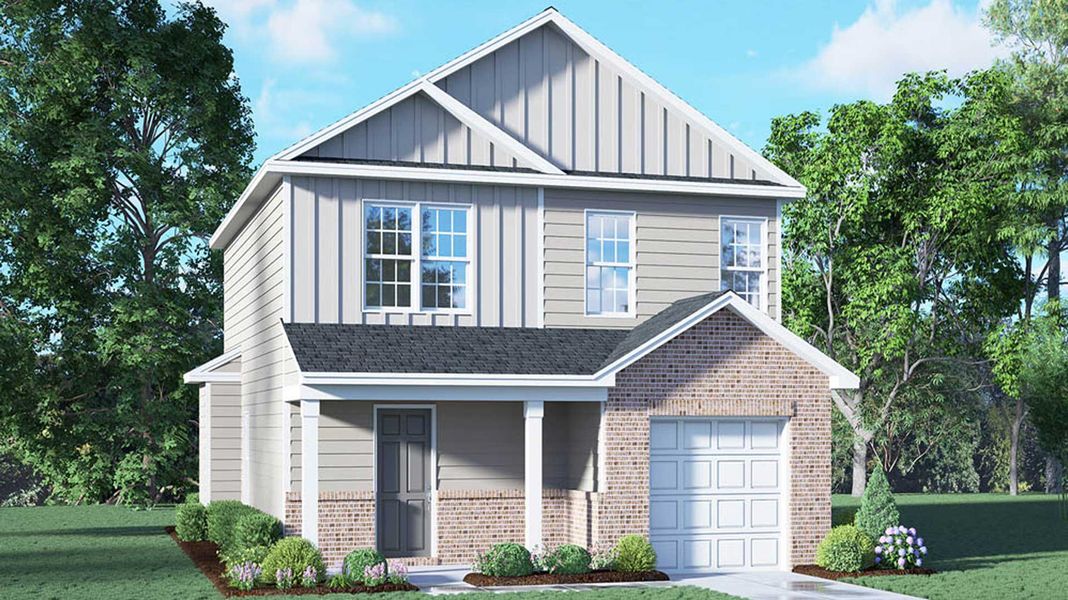 Representative exterior photo of a completed home built from the OLIVER by D.R. Horton in River's Edge, Mayodan, NC (Image 13).