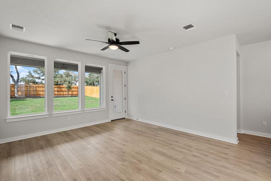 Spacious, unfurnished interior of a new home in Terrace Collection at Heritage, Dripping Springs (Image 23). Spacious, unfurnished interior of a new home in Terrace Collection at Heritage, Dripping Springs (Image 23).