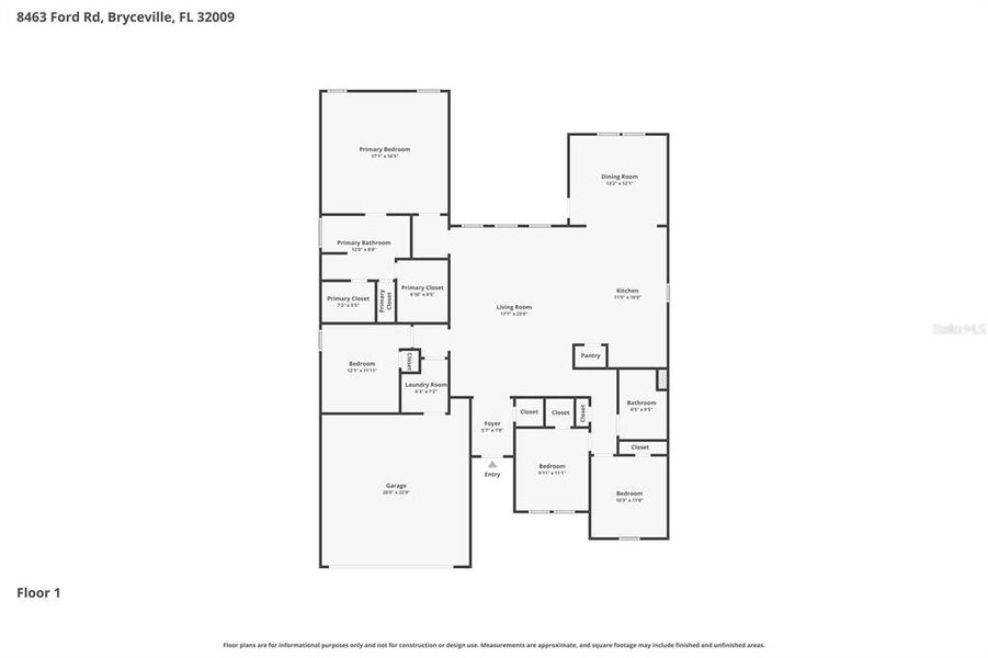 2D floor plan layout of this home in Stables at Cary Forest, Bryceville, FL (Image 5).