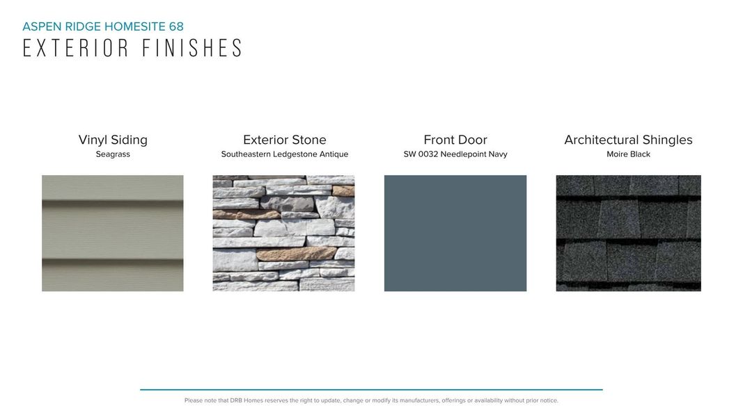 Sample of building materials used in homes in Aspen Ridge, Lyman (Image 29). Sample of building materials used in homes in Aspen Ridge, Lyman (Image 29).