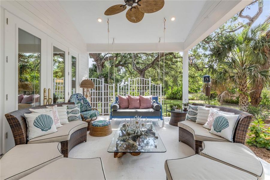 Exterior details and patio area of a home in , New Smyrna Beach (Image 3). Exterior details and patio area of a home in , New Smyrna Beach (Image 3).
