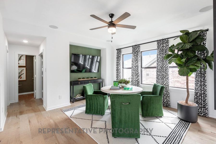 Furnished interior view inside a new home in Pomona: 42ft. lots, Manvel (Image 9).