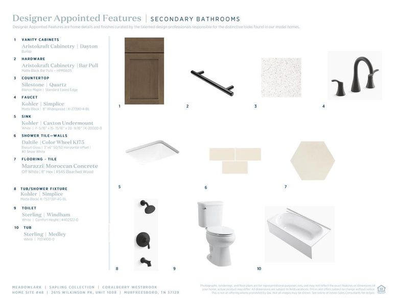 Sample of building materials used in homes in Meadowlark - Sapling Collection, Murfreesboro (Image 11).