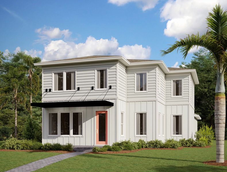 Representative exterior photo of a completed home built from the Emory by Ashton Woods in Weslyn Park Single Family, St. Cloud, FL (Image 13).