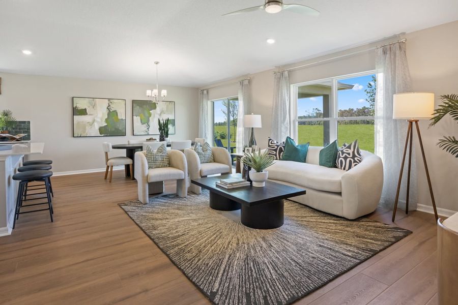 Representative furnished interior of a home built from the 1707 Modeled by KB Home in Canoe Creek Reserve III, St. Cloud (Image 15). Representative furnished interior of a home built from the 1707 Modeled by KB Home in Canoe Creek Reserve III, St. Cloud (Image 15).