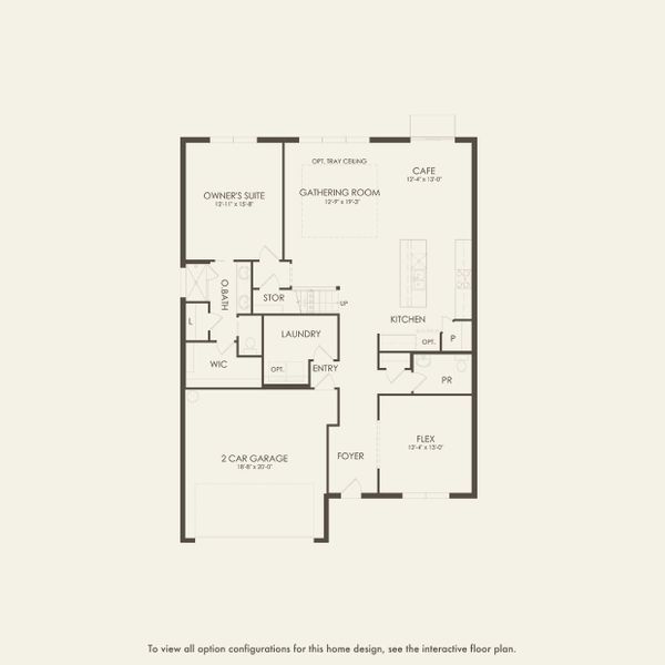 2D floor plan layout for the Winthrop by Pulte Homes in Canopy Preserve, Deland, FL (Image 3).