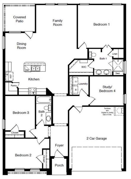 D.R. Horton's Carlsbad Floorplan - All Home and community information, including pricing, included features, terms, availability and amenities, are subject to change at any time without notice or obligation. All Drawings, pictures, photographs, video, square footages, floor plans, elevations, features, colors and sizes are approximate for illustration purposes only and will vary from the homes as built.