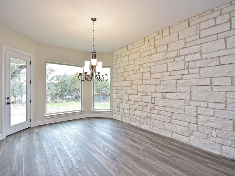 Representative unfurnished interior of a home built from the San Simeon I by Giddens Homes in Clearwater Ranch, Liberty Hill (Image 365).
