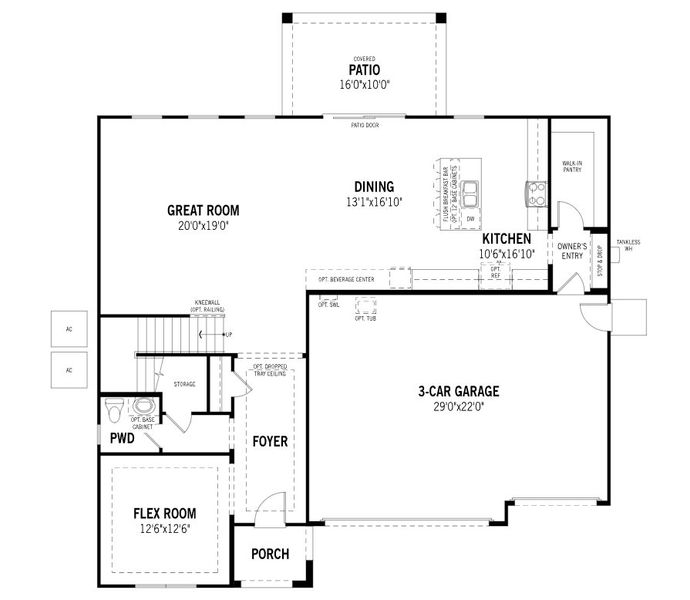 2D floor plan layout of this home in Landmarke, San Tan Valley, AZ (Image 4).