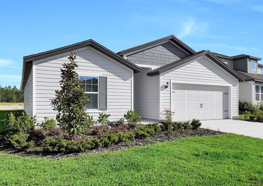 Representative exterior photo of a completed home built from the Caprice by LGI Homes in Westport Landing, Jacksonville, FL (Image 1).