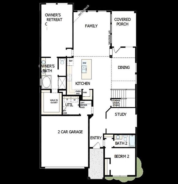 2D floor plan layout of this home in Mantua Point Classics, Van Alstyne, TX (Image 3). 2D floor plan layout of this home in Mantua Point Classics, Van Alstyne, TX (Image 3).