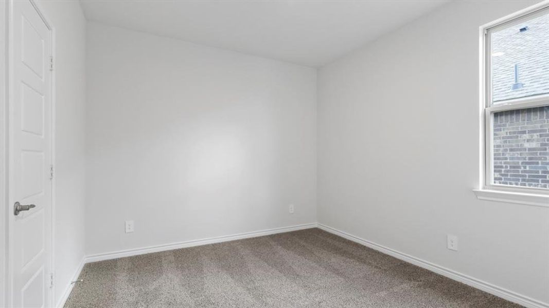 Empty room featuring carpet flooring and baseboards