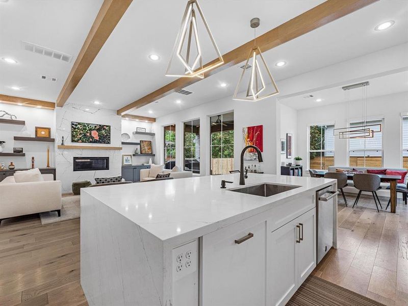 A view of your living room from the kitchen.