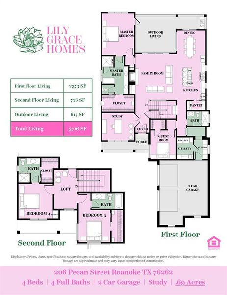 2D floor plan layout of this home in , Roanoke, TX (Image 3).