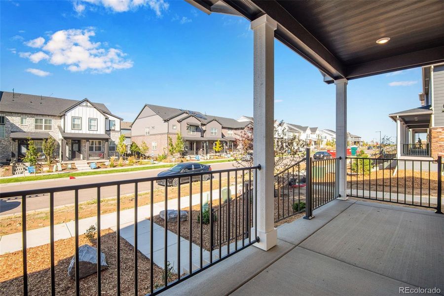 Exterior details and patio area of a home in Horizon Uptown, Aurora (Image 4). Exterior details and patio area of a home in Horizon Uptown, Aurora (Image 4).
