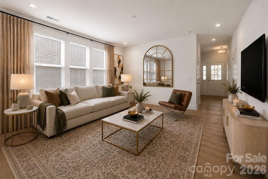 Living Room & Entry - Digital Representation.