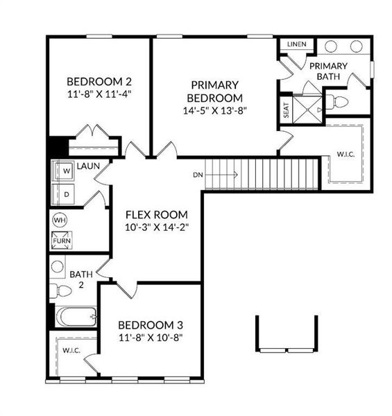 2D floor plan layout of this home in Rhodes Glen, Lawrenceville, GA (Image 3).