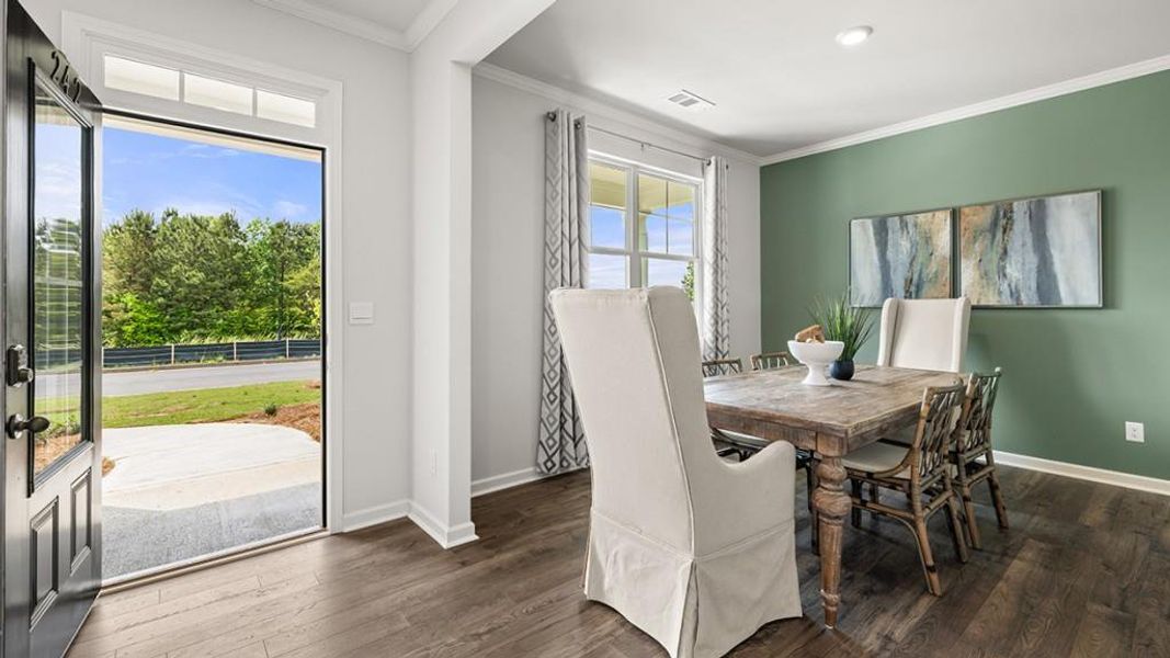 Furnished interior view inside a new home in Parkside at Carter Grove, Cartersville (Image 6). Furnished interior view inside a new home in Parkside at Carter Grove, Cartersville (Image 6).