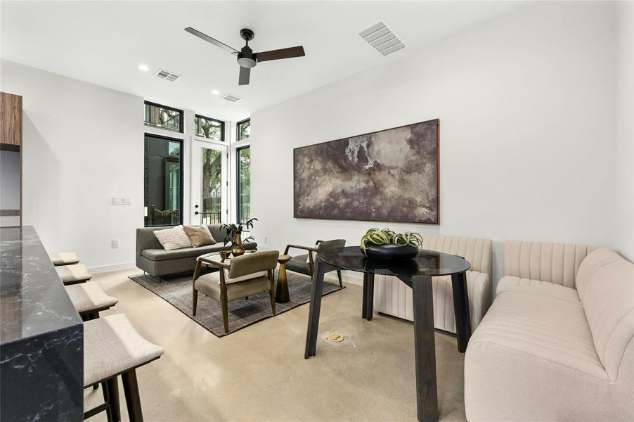 Furnished interior view inside a new home in The Reyna, Austin (Image 8). Furnished interior view inside a new home in The Reyna, Austin (Image 8).