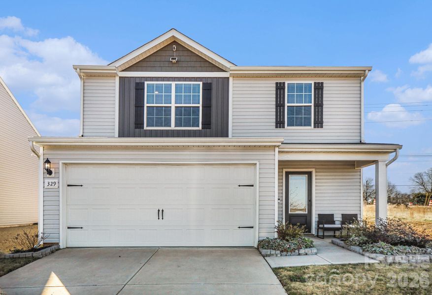 Front exterior of a new home in , Shelby, NC, highlighting curb appeal (Image 19).