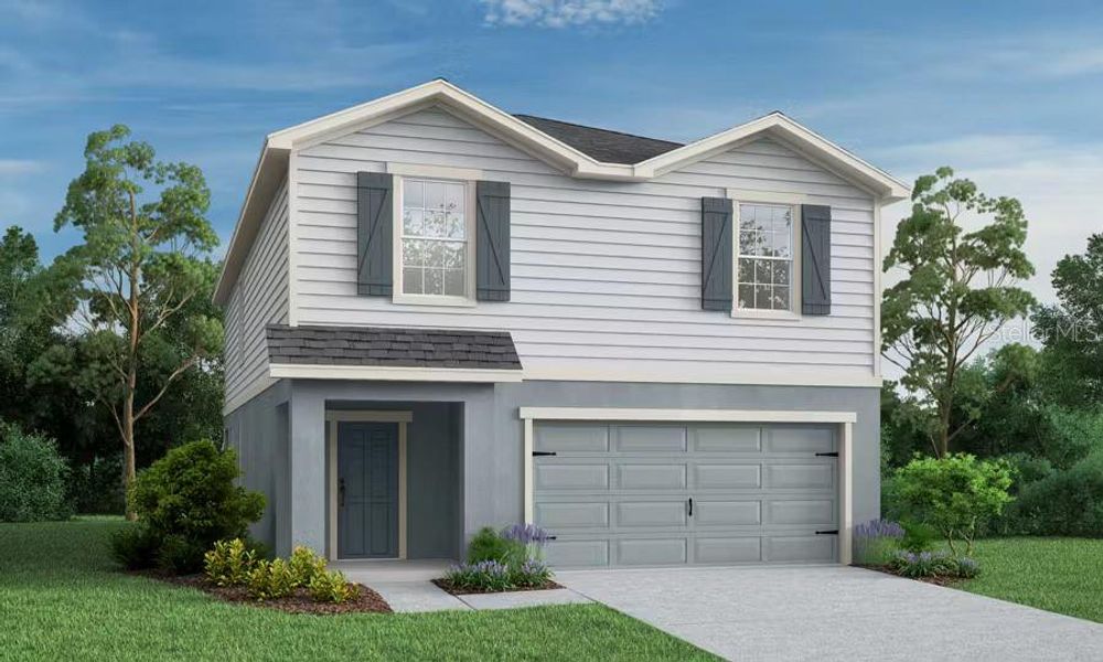 Front exterior of a new home in , Winter Haven, FL, highlighting curb appeal (Image 1). Front exterior of a new home in , Winter Haven, FL, highlighting curb appeal (Image 1).