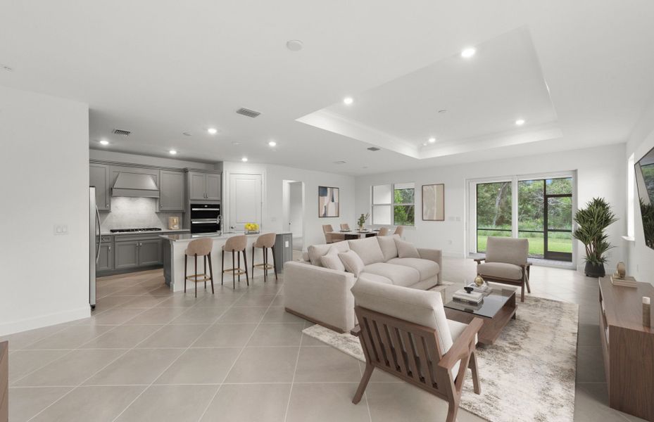 Furnished interior view inside a new home in Del Webb Oak Creek, North Fort Myers (Image 4).