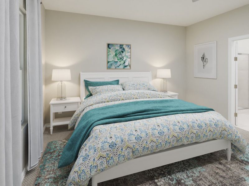 Enjoy the evening in your primary bedroom.