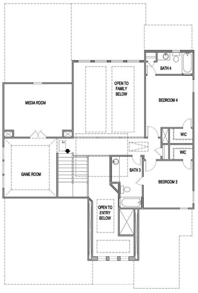 2D floor plan layout of this home in Blackhawk, Pflugerville, TX (Image 3).