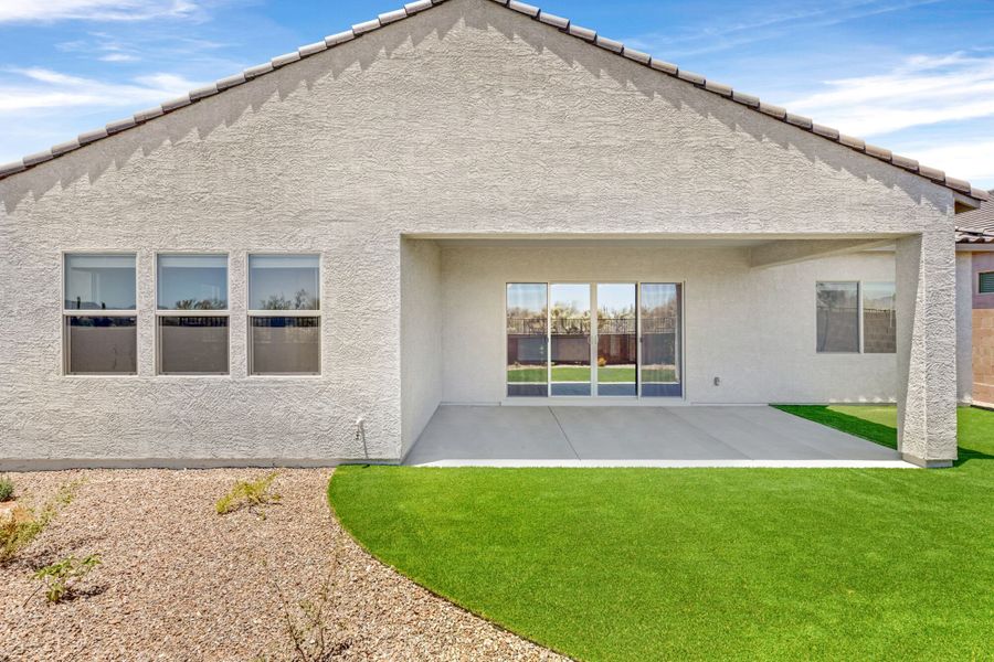 Exterior details and patio area of a home in Tavira at Twin Peaks, Marana (Image 11).