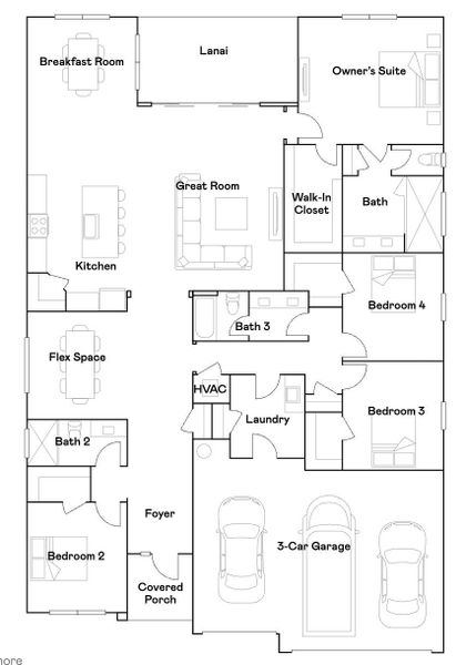 2D floor plan layout of this home in , The Acreage, FL (Image 3). 2D floor plan layout of this home in , The Acreage, FL (Image 3).