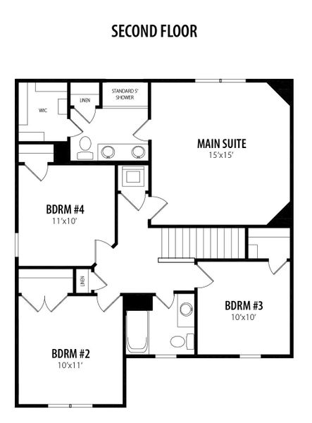 2D floor plan layout for the Yosemite 2 by RiverWILD Homes in Marin Woods, Smithfield, NC (Image 10). 2D floor plan layout for the Yosemite 2 by RiverWILD Homes in Marin Woods, Smithfield, NC (Image 10).