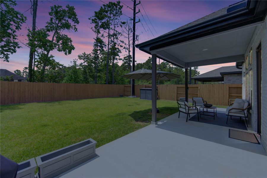 Enjoy the humongous back yard with high fences and no back neighbors!
