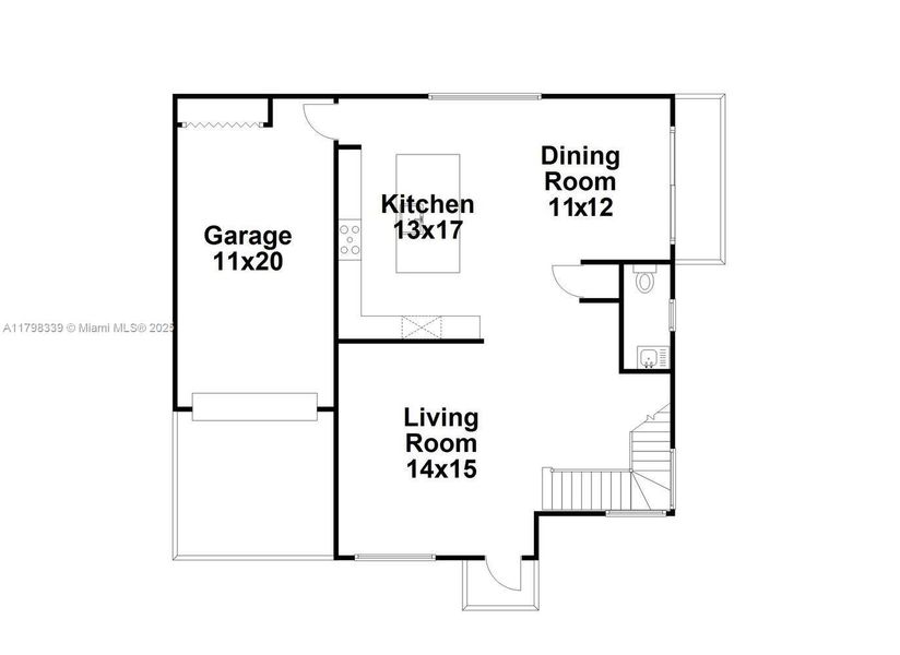 2D floor plan layout of this home in , Miami, FL (Image 5).