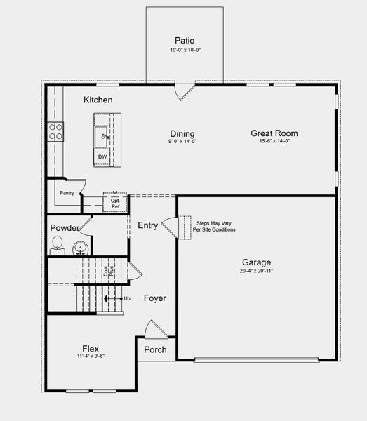 2D floor plan layout for the Azalea by Taylor Morrison in Weatherfield, Buford, GA (Image 3).