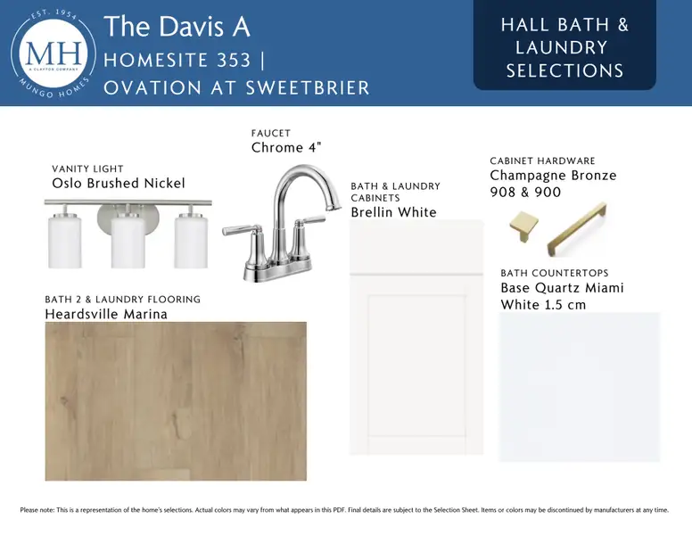 Sample of building materials used in homes in Ovation at Sweetbrier, Durham (Image 14). Sample of building materials used in homes in Ovation at Sweetbrier, Durham (Image 14).