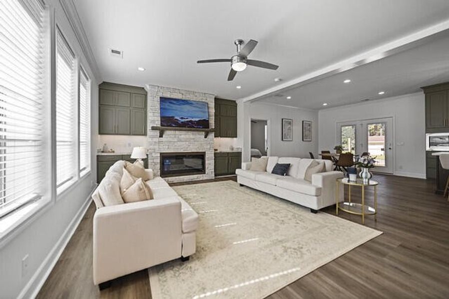 Furnished interior view inside a new home in , Cross (Image 29).