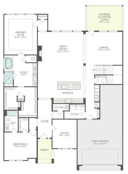 2D floor plan layout of this home in Cross Creek Ranch 65′, Fulshear, TX (Image 4). 2D floor plan layout of this home in Cross Creek Ranch 65′, Fulshear, TX (Image 4).