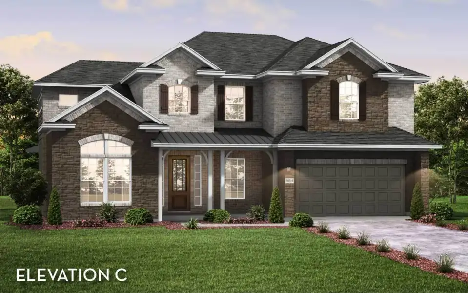 Representative exterior photo of a completed home built from the Fremont by CastleRock Communities in Lakesong, Grand Prairie, TX (Image 19). Representative exterior photo of a completed home built from the Fremont by CastleRock Communities in Lakesong, Grand Prairie, TX (Image 19).