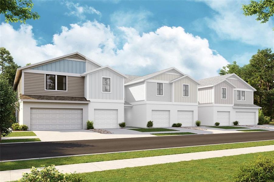 Front exterior of a new home in , Haines City, FL, highlighting curb appeal (Image 1). Front exterior of a new home in , Haines City, FL, highlighting curb appeal (Image 1).