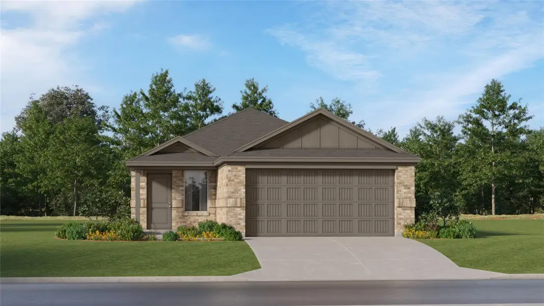 Front exterior of a new home in Sunterra, Katy, TX, highlighting curb appeal (Image 1). Front exterior of a new home in Sunterra, Katy, TX, highlighting curb appeal (Image 1).