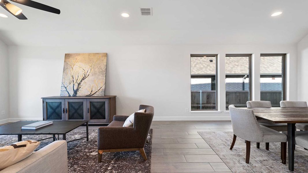 Furnished interior view inside a new home in Devonshire - Reserve 45', Forney (Image 5). Furnished interior view inside a new home in Devonshire - Reserve 45', Forney (Image 5).