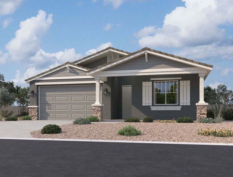 The Larkspur at Madera - Farmhouse elevation.