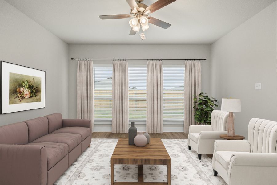 Representative furnished interior of a home built from the Caden by Omega Builders in North Point, Temple (Image 9).