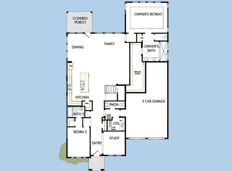 2D floor plan layout for the The Yates by David Weekley Homes in Point Hope - Village Collection, Charleston, SC (Image 5). 2D floor plan layout for the The Yates by David Weekley Homes in Point Hope - Village Collection, Charleston, SC (Image 5).