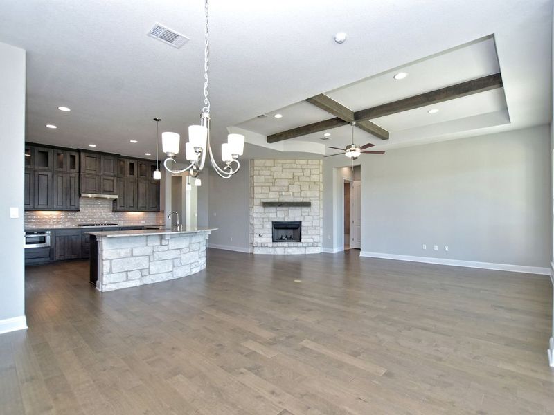 Representative unfurnished interior of a home built from the Siena II by Giddens Homes in Clearwater Ranch, Liberty Hill (Image 156).